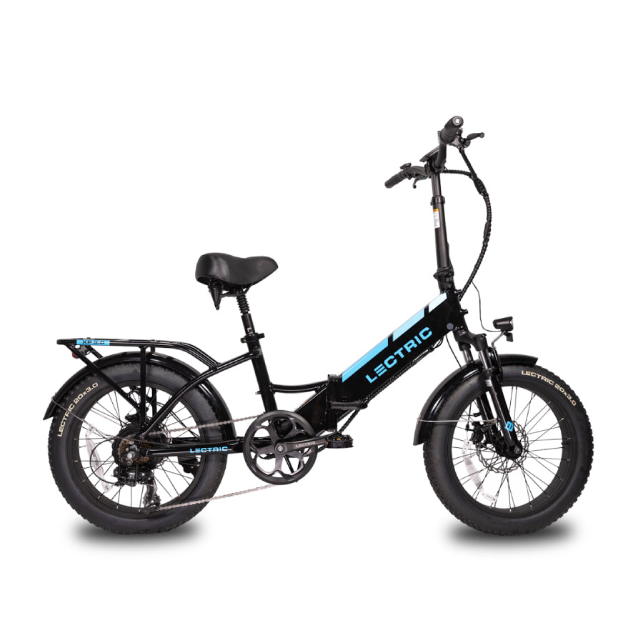 Stock image of 3.0 Black Step Thru and drive side crank showing with Comfort Package installed