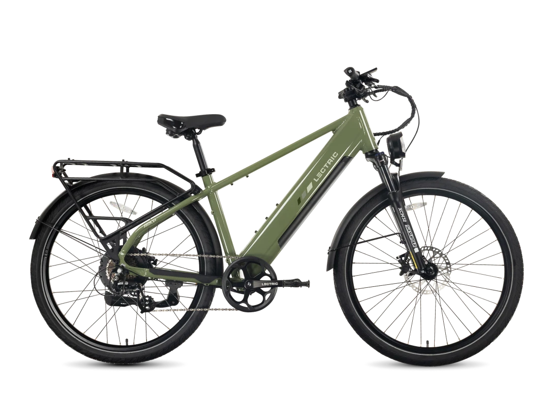 crivit urban e-bike x.2 olive green XPress2 High-Step Commuter Electric Bike | 750W Long-Range eBike