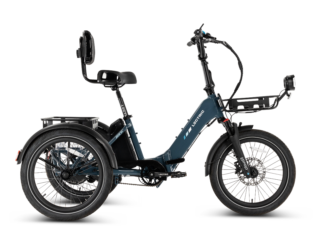 reverse trike electric bicycle XP Trike2 750 Dusk Blue Long-Range Electric Tricycle