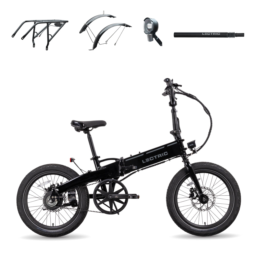 XP Lite2 JW Black Long-Range + FREE Rear Rack, Fenders, Elite Headlight, Suspension Seat Post ($316 Value)