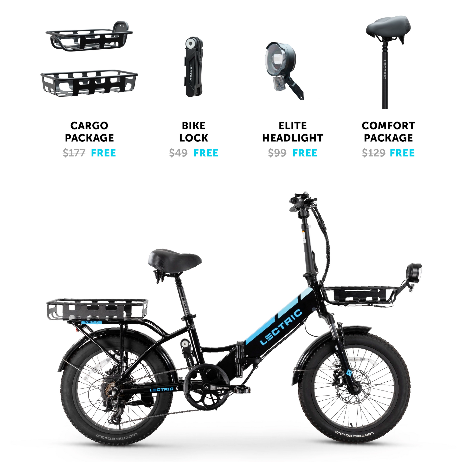 XP 3.0 Black Step Thru Electric Bike Lectric eBikes