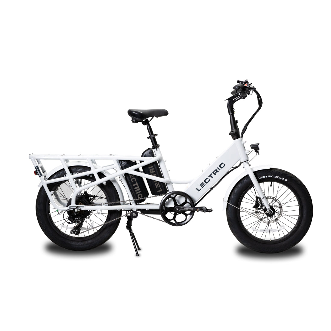 profile view of the lectric XPedition ebike with dual-battery