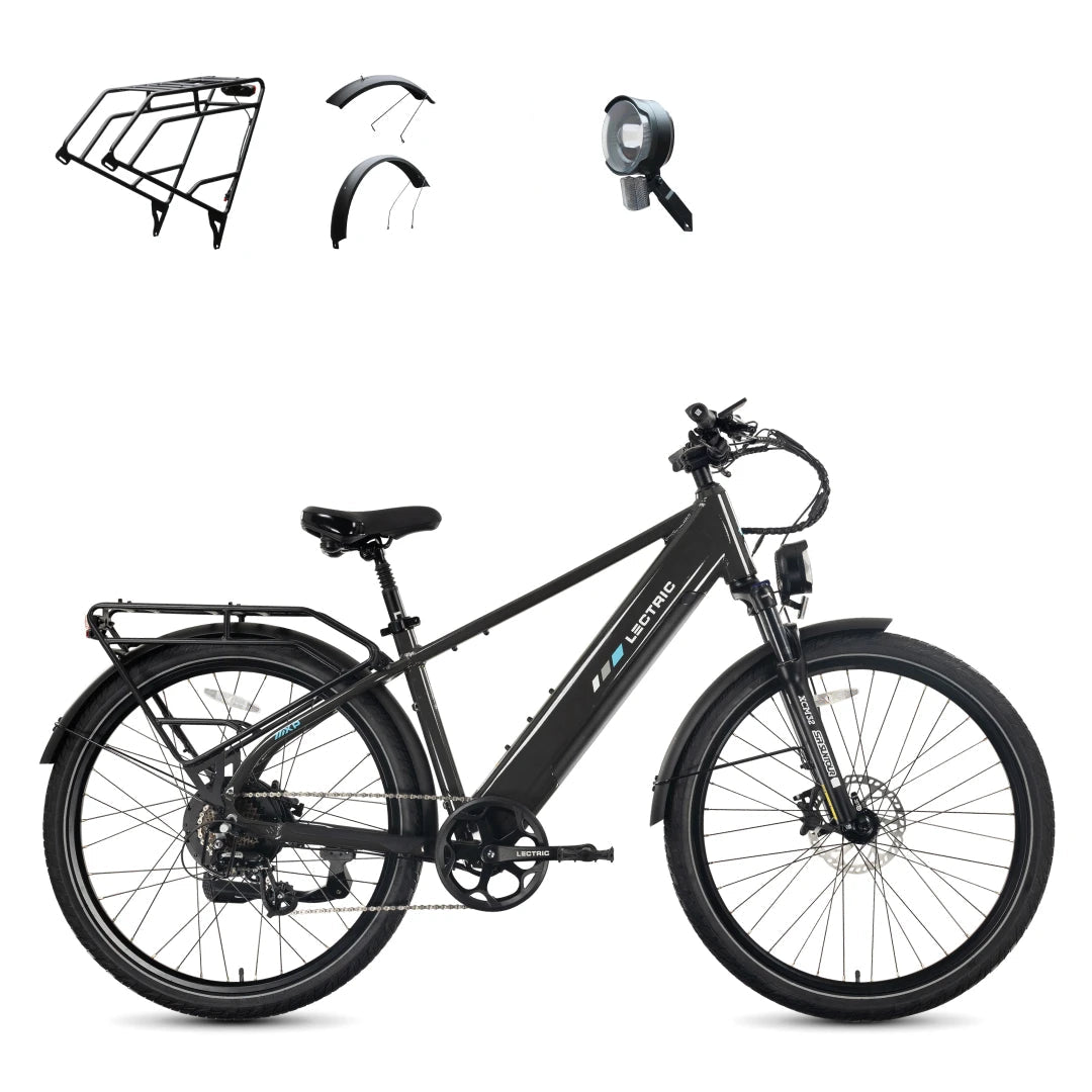 XPress2 Tempest Grey Commuter + REE Rear Rack, Fenders, Elite Headlight ($247 Value)