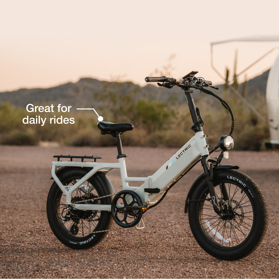 lectric xp folding electric bicycle Lectric eBikes - XP4 Step-Thru Foldable eBike (Max 50mi/28mph) + LevelUp Rack