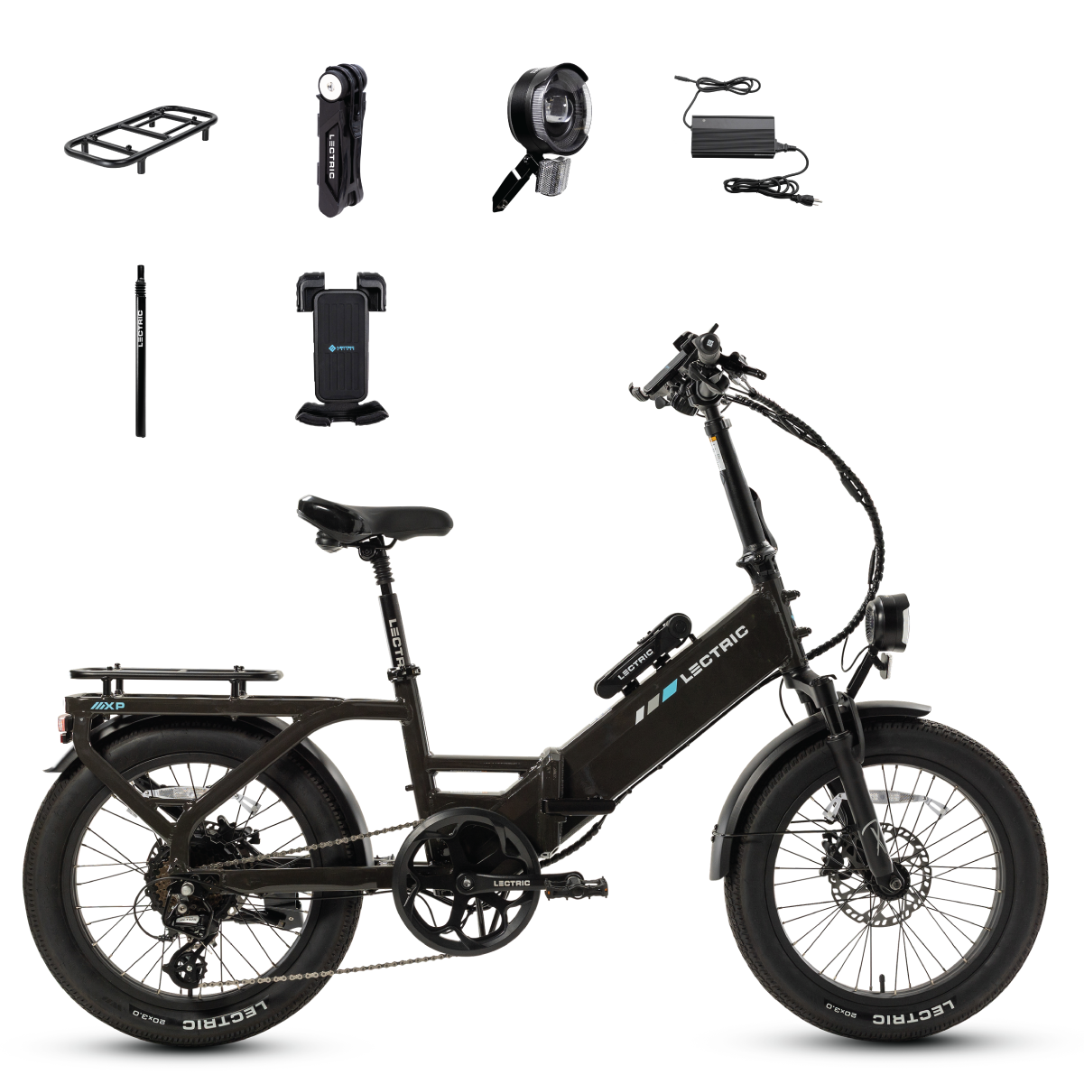 XP4 750 Step-Thru Tempest Grey + FREE LevelUp Rack, Suspension Seat Post, Elite Headlight, Bike Lock, Phone Mount, Fast Charger ($514 Value)