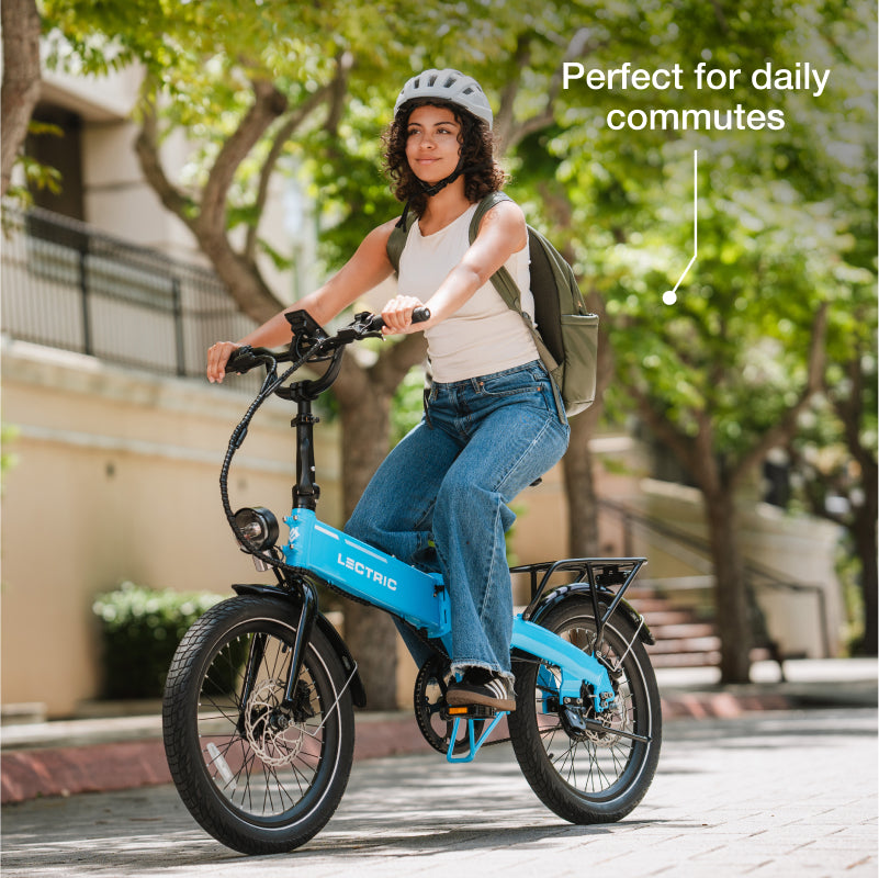lectric xp folding electric bicycle XP Lite 2.0 Lectric Blue Long-Range eBike | Lightweight eBike