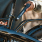 man placing bike lock on lectric ebike