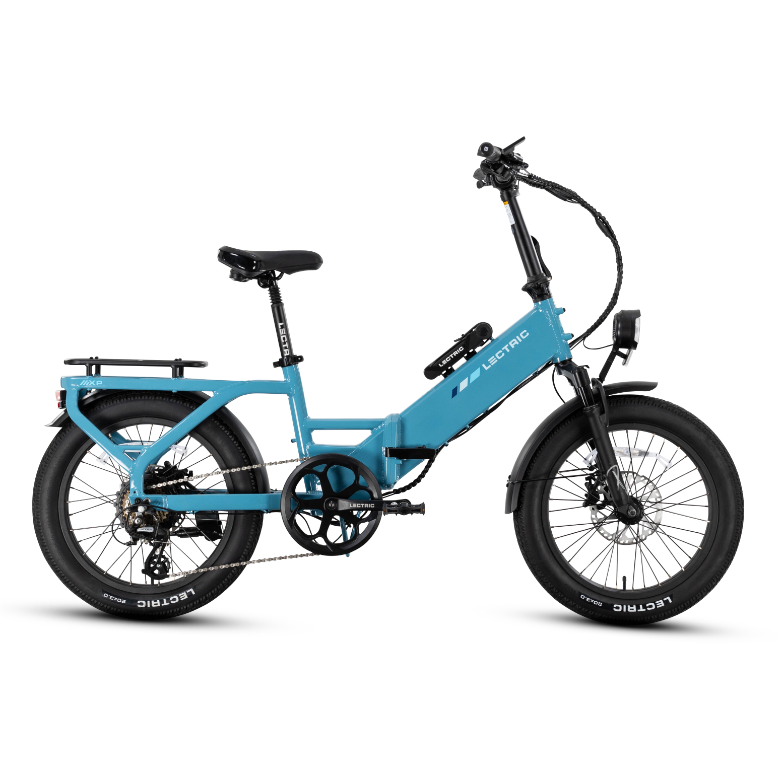 electric set for bicycle Lectric XP4 750 Long-Range Step-Thru Electric Bike in Raindrop Blue | Adult Folding Electric Bike | Class 3 eBike
