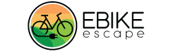 logo for ebike escape with a bike with a plug in a circle