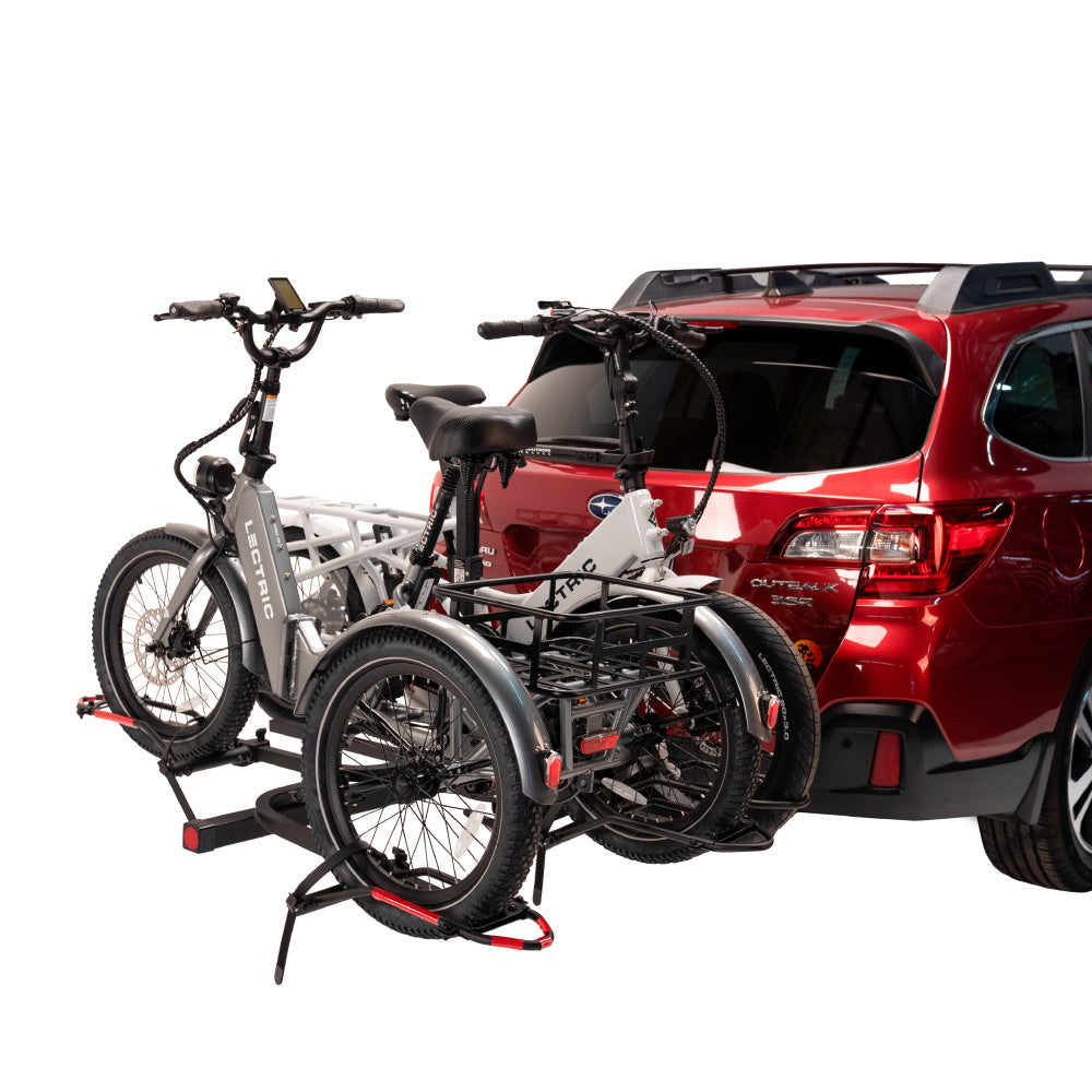 electric bicycle car carrier Hollywood Sport Rider E-Bike Rack with Sidecar Adapter - Go Anywhere falloff 360 swivel design Mini Dual Bicycle Rack for