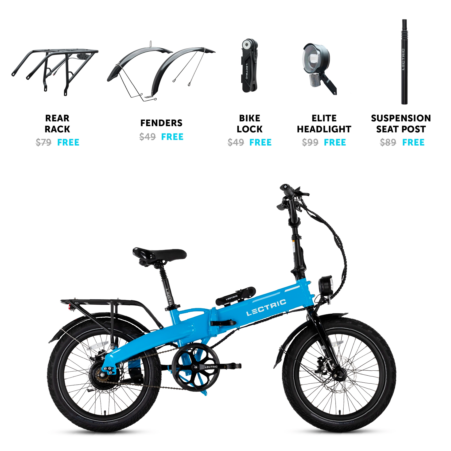 XP Lite 2.0 Lectric Blue Long-Range eBike