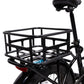 Small basket mounted on the rear rack of a Lectric XP 3.0 ebike
