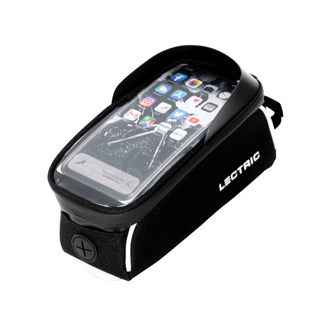 Top tube bag with shop phone window