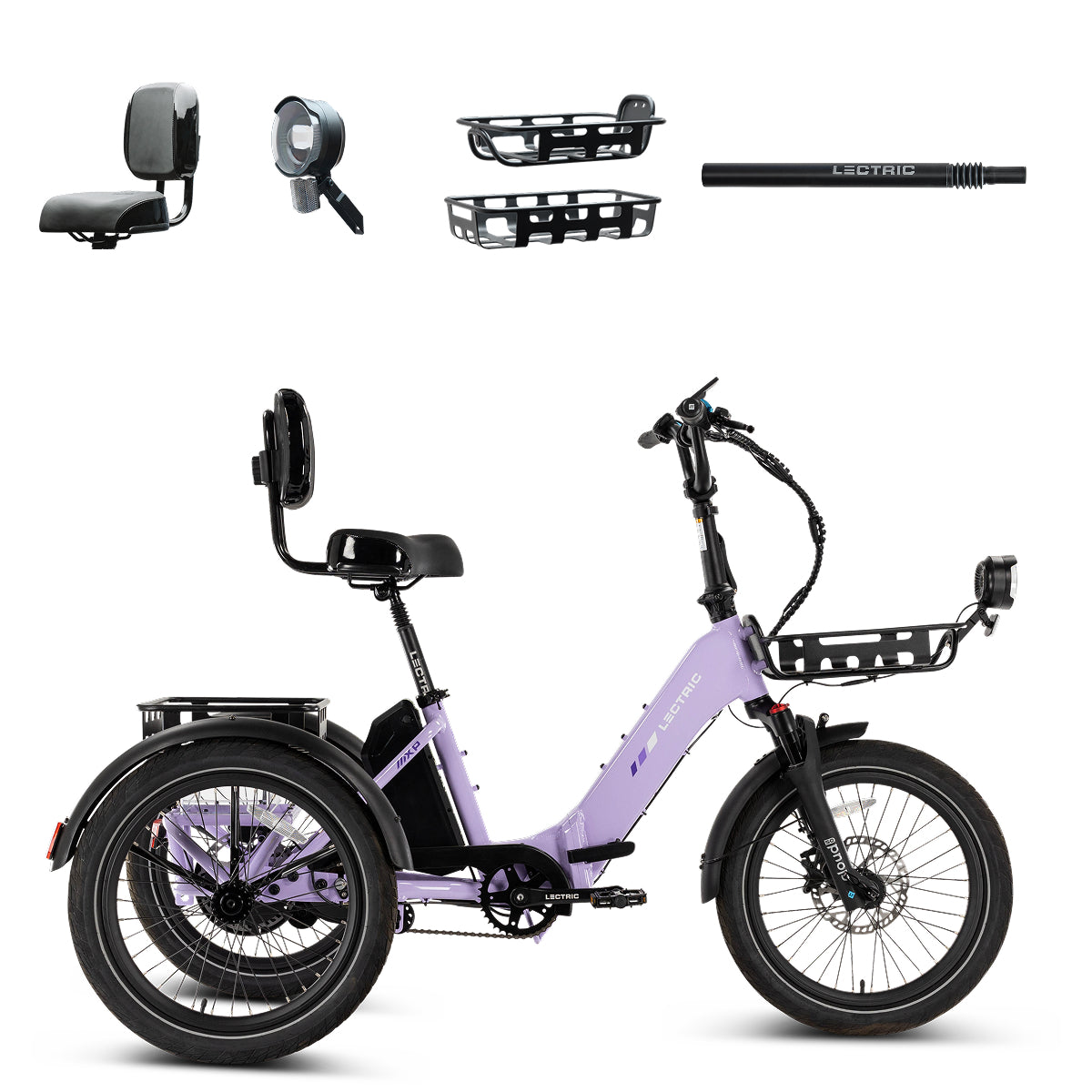 XP Trike2 750 Lavender Haze + FREE Cargo Package, Support Seat, Elite Headlight, Suspension Seat Post, Bike Lock, Mirrors ($558 Value)
