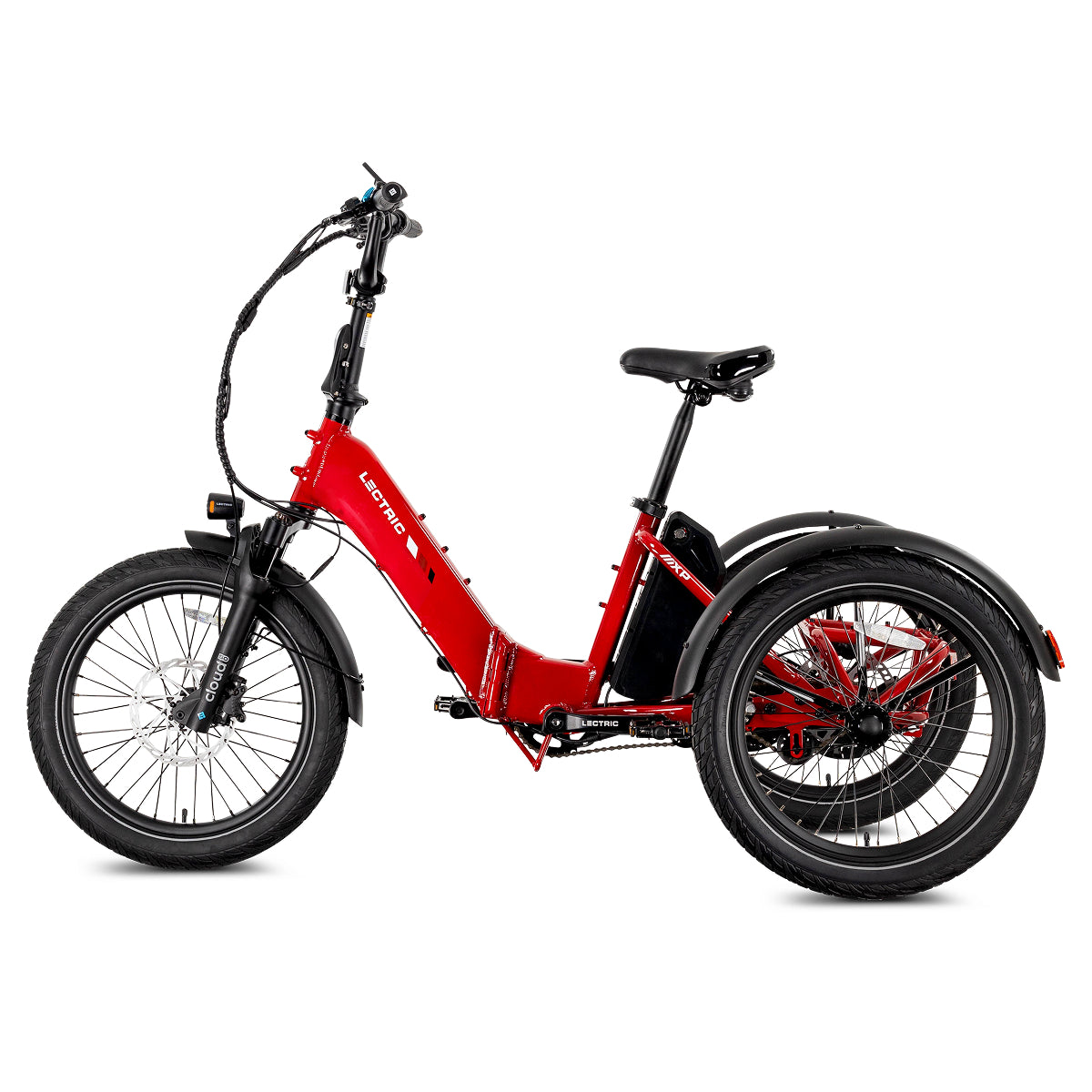 Lectric XP Trike2 750 in Phoenix Red| Long-Range eTrike | Adult Folding Electric Trike | Lightweight eTrike