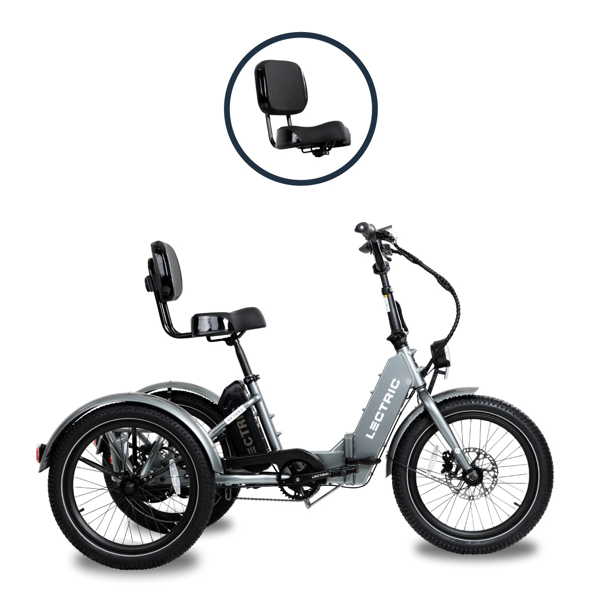 Lectric XP Trike eBike with support seat