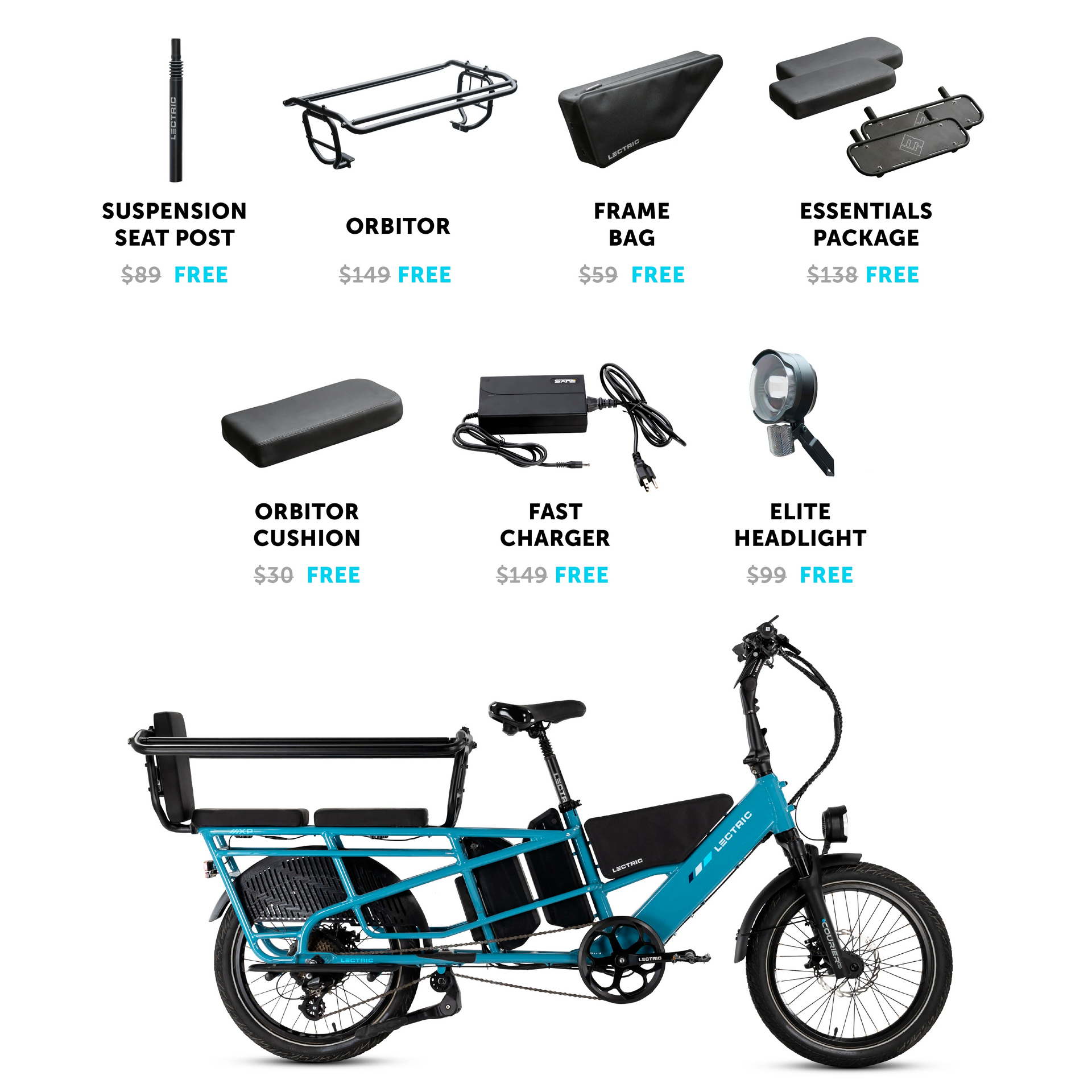 XPedition 2.0 Raindrop Blue Long-Range Dual-Battery eBike