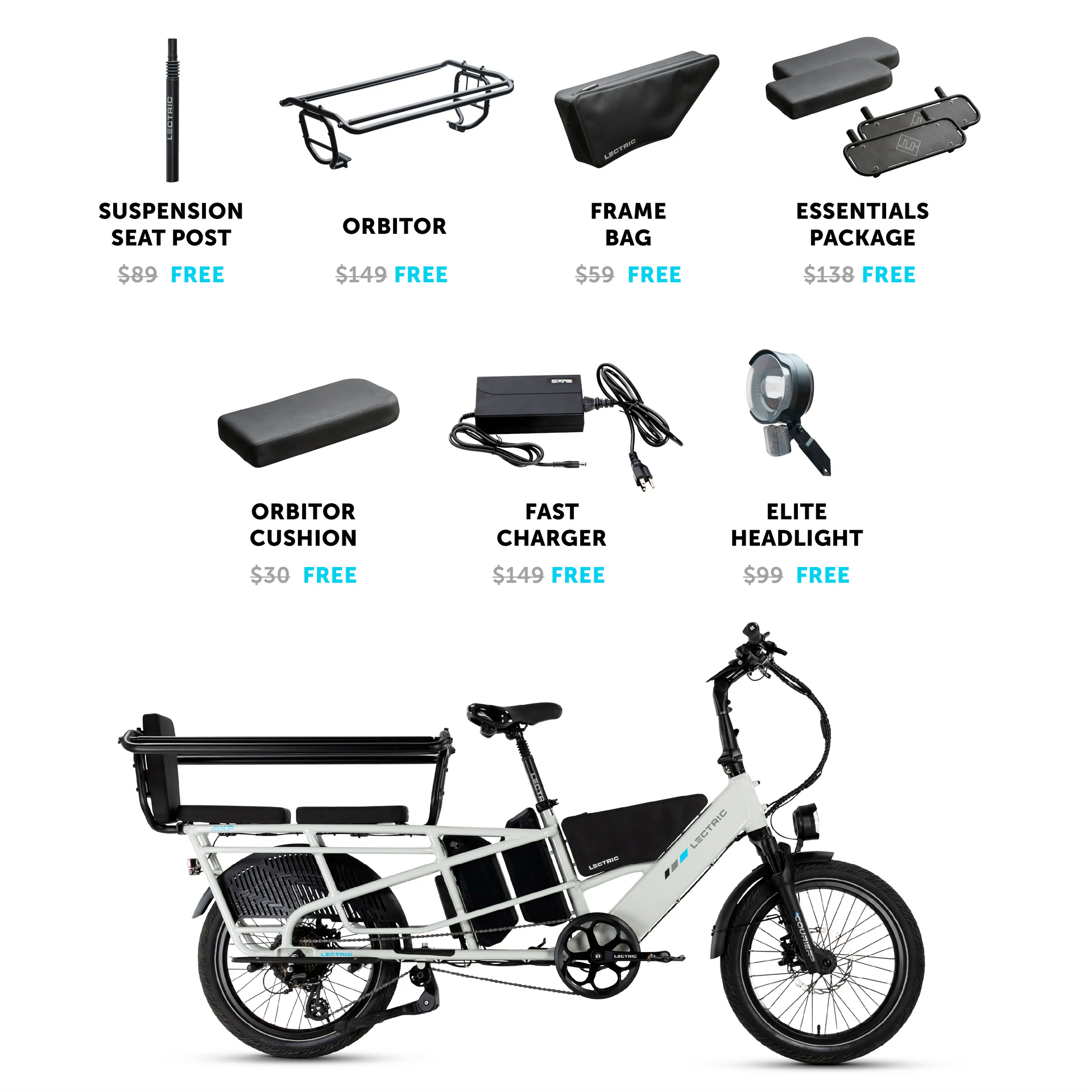 XPedition 2.0 Stratus White Long-Range Dual-Battery eBike