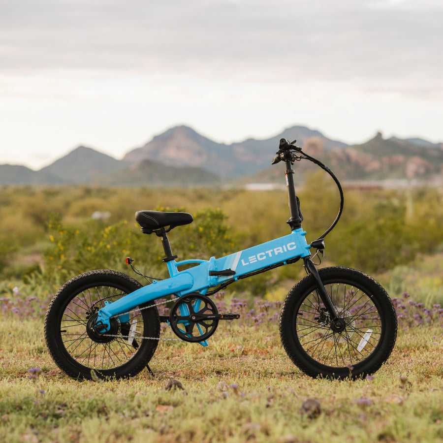 Electric store blue bike