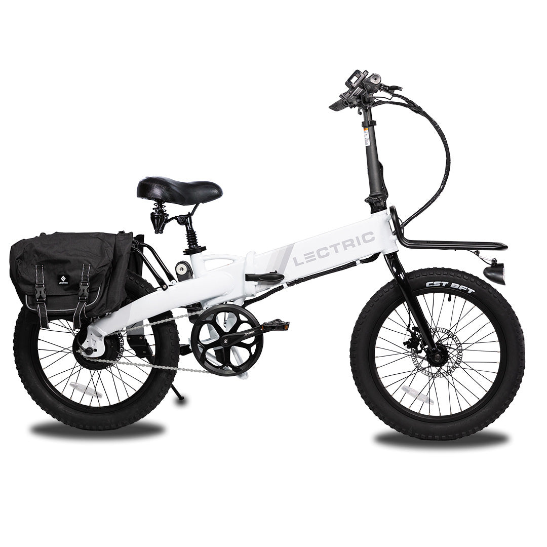 Arctic White XP Lite Pannier Bag, Bike Lock, Comfort Package, Rear Rack, Front Rack, Phone mount