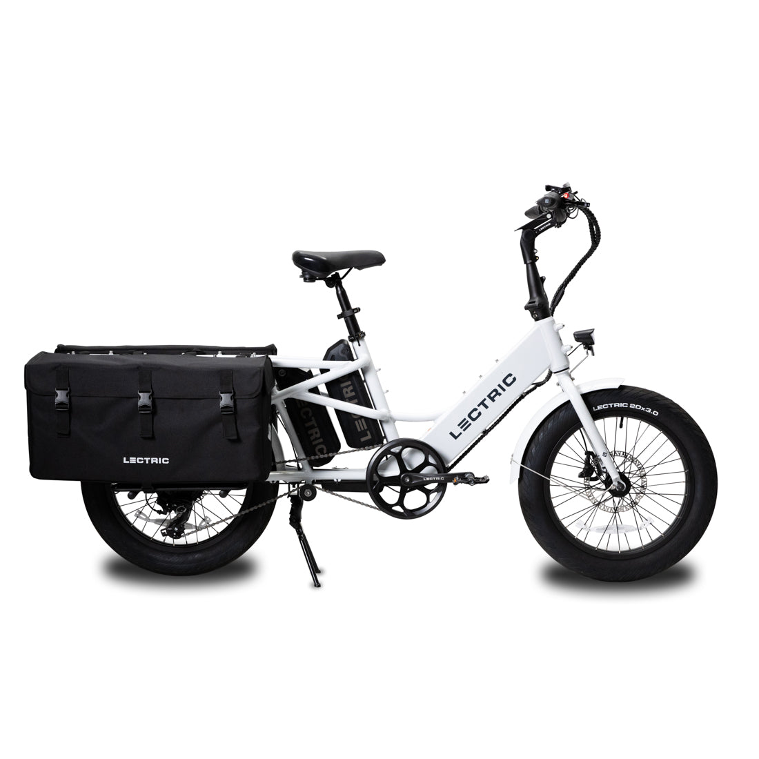 Lectric XPedition ebike with XL cargo pannier mounted closed