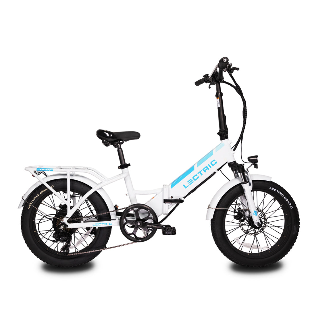 white electric bike with a throttle and LCD Display 