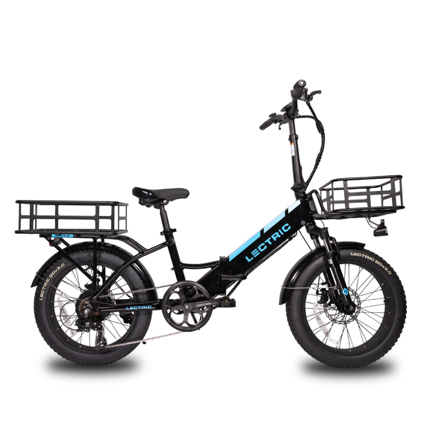Cargo package installed on a foldable electric bike