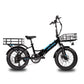 black xp 3.0 with a basket on the front and back against a white background with shadows under the wheels