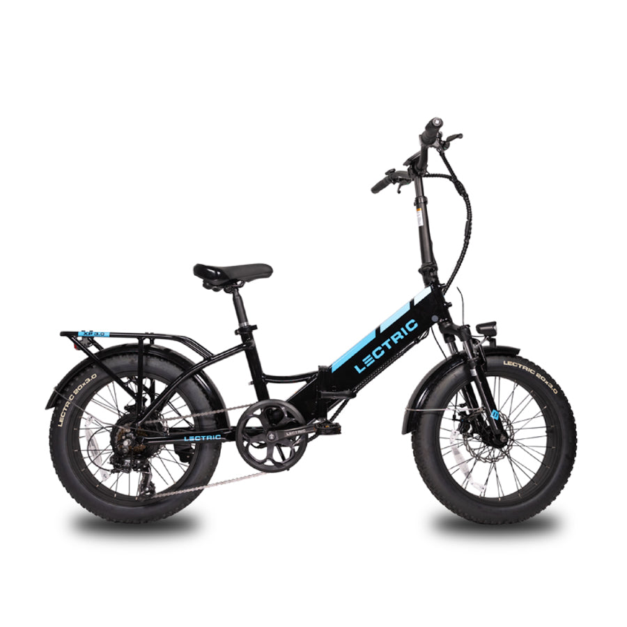 Black Step-Thru electric bike on a white background