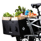 XL cargo panniers holding groceries installed on Lectric XPedition cargo bike