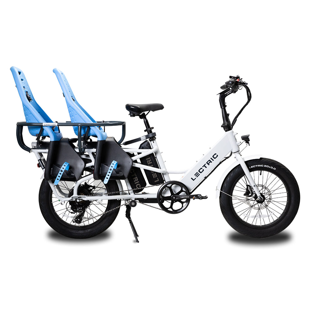 lectric xpedition ebike with two yepp seats mounted