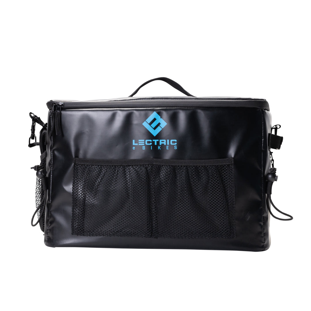 lectric soft cooler front with logo and pocket